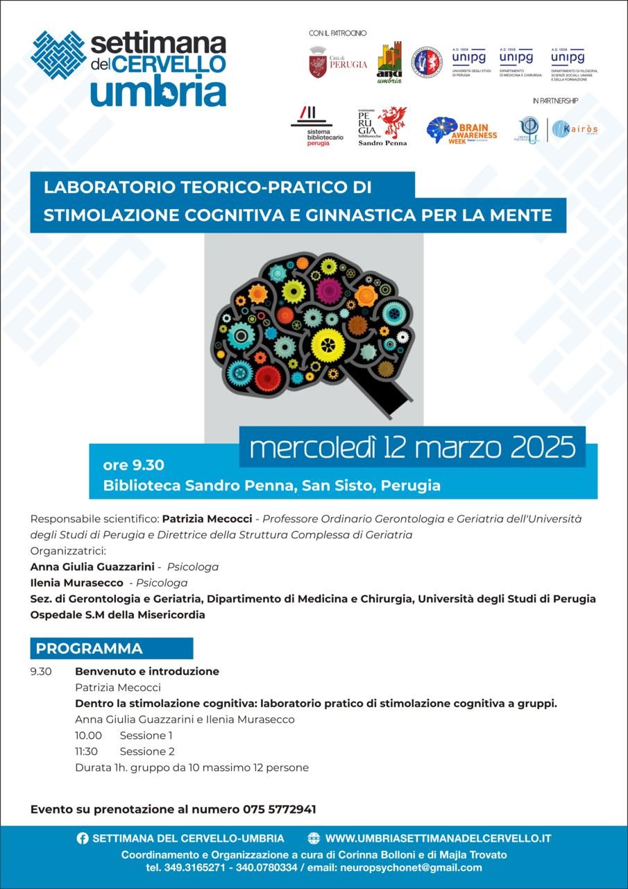 Laboratorio teorico-pratico di stimolazione cognitiva e ginnastica per la mente