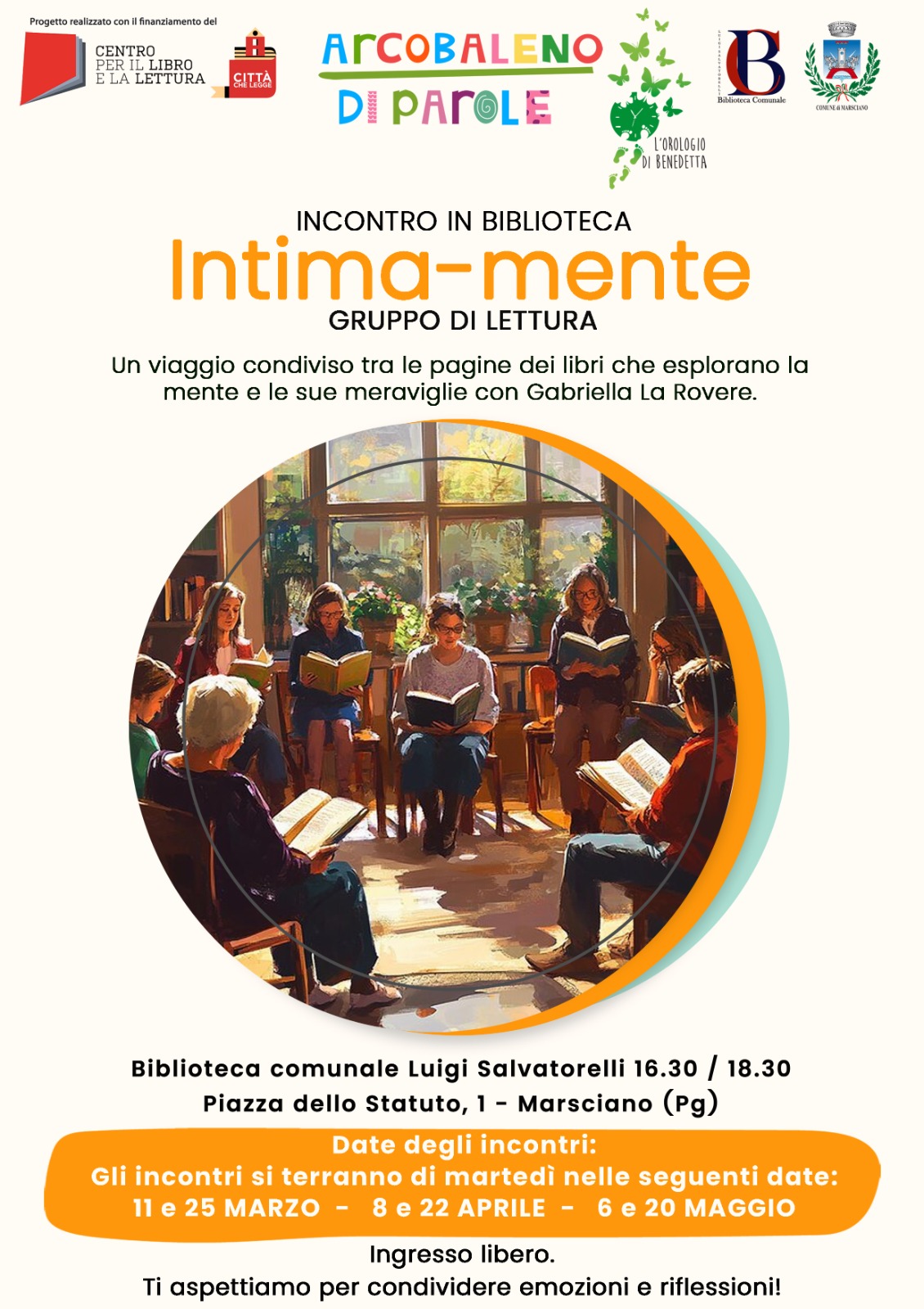 Progetto &ldquo;Intima-mente&rdquo; &ndash; Incontri dedicati alla lettura di libri che esplorano la mente
