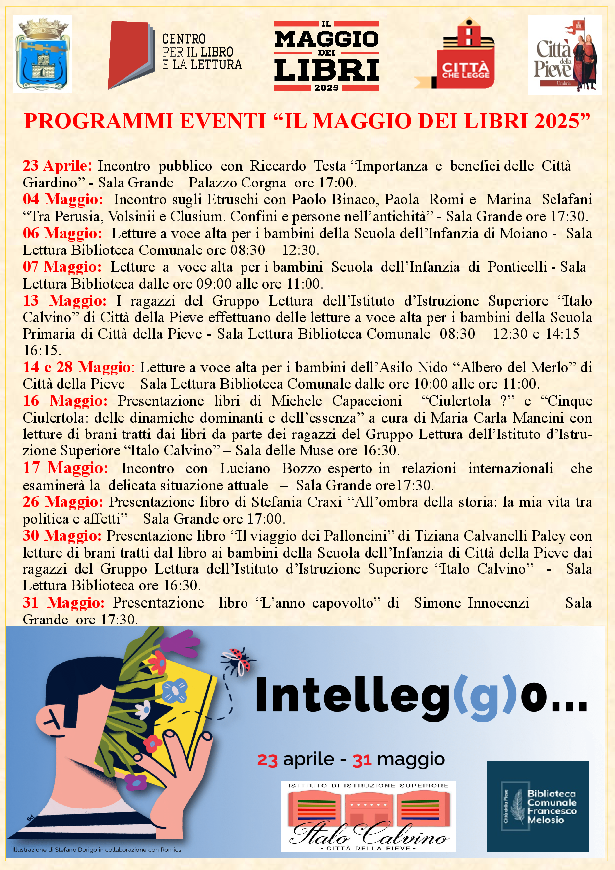 Il Maggio dei Libri 2025: calendario eventi