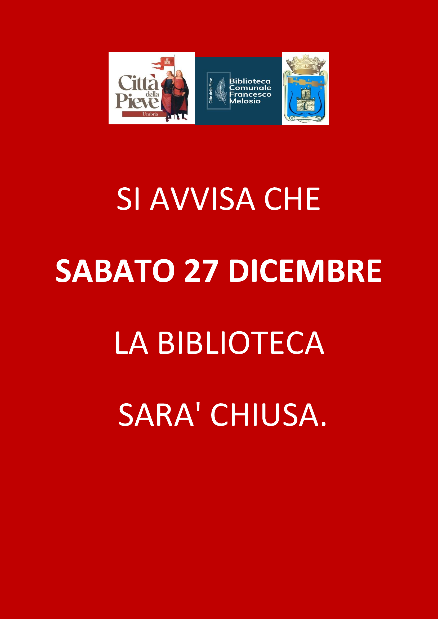 Chiusura Biblioteca