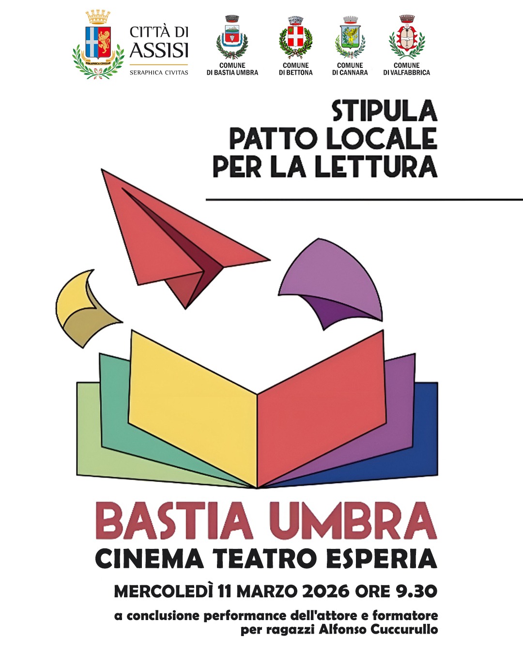 Bastia Umbra: Cerimonia di Stipula del Patto locale per la Lettura