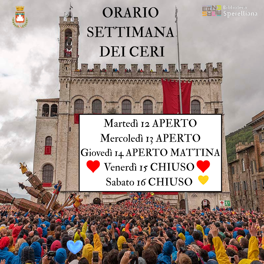 ORARIO SETTIMANA DEI CERI