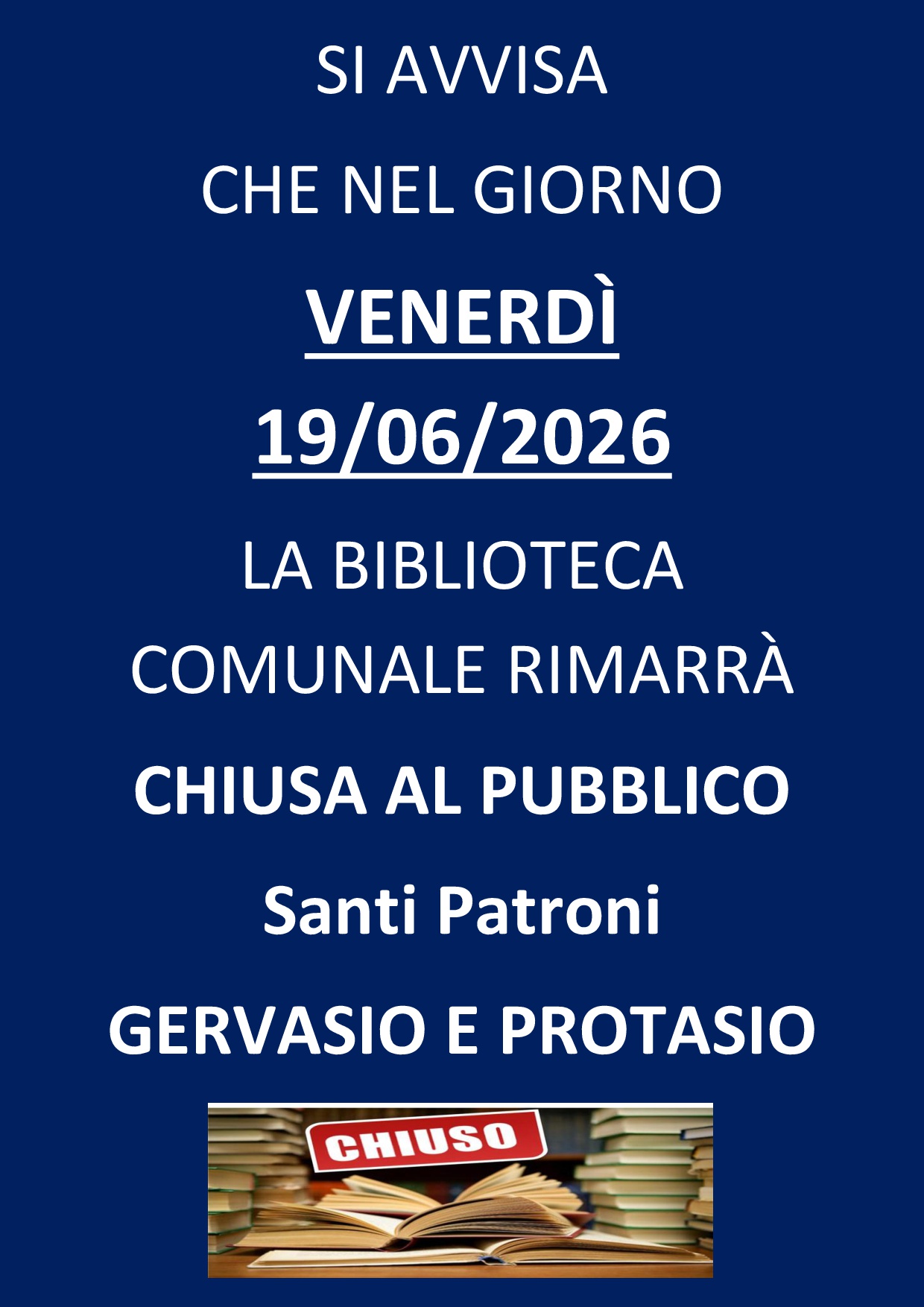 Chiusura biblioteca