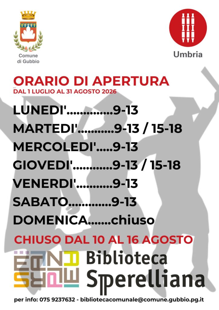 Orario estivo Biblioteca comunale Sperelliana