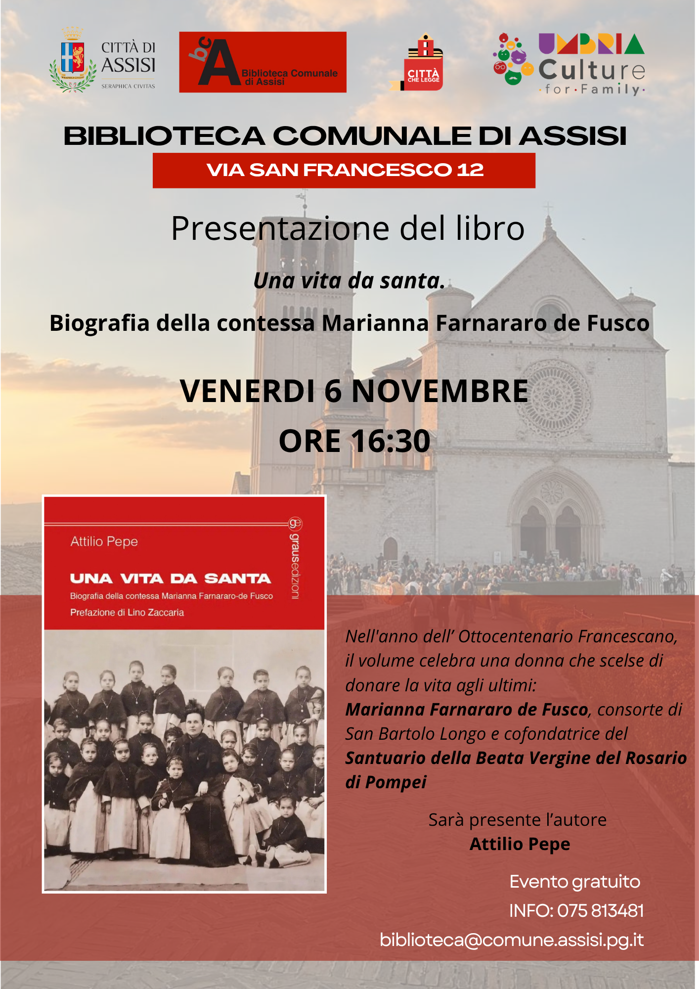 Presentazione del libro "Una vita da Santa. Biografia della contessa Marianna Farnararo de Fusco."